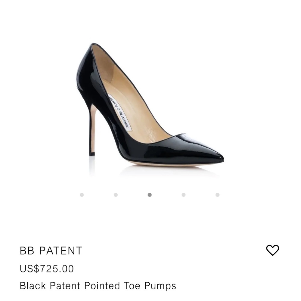 Manolo Blahnik BB patent stilettos, sz 37 IT - worn twice